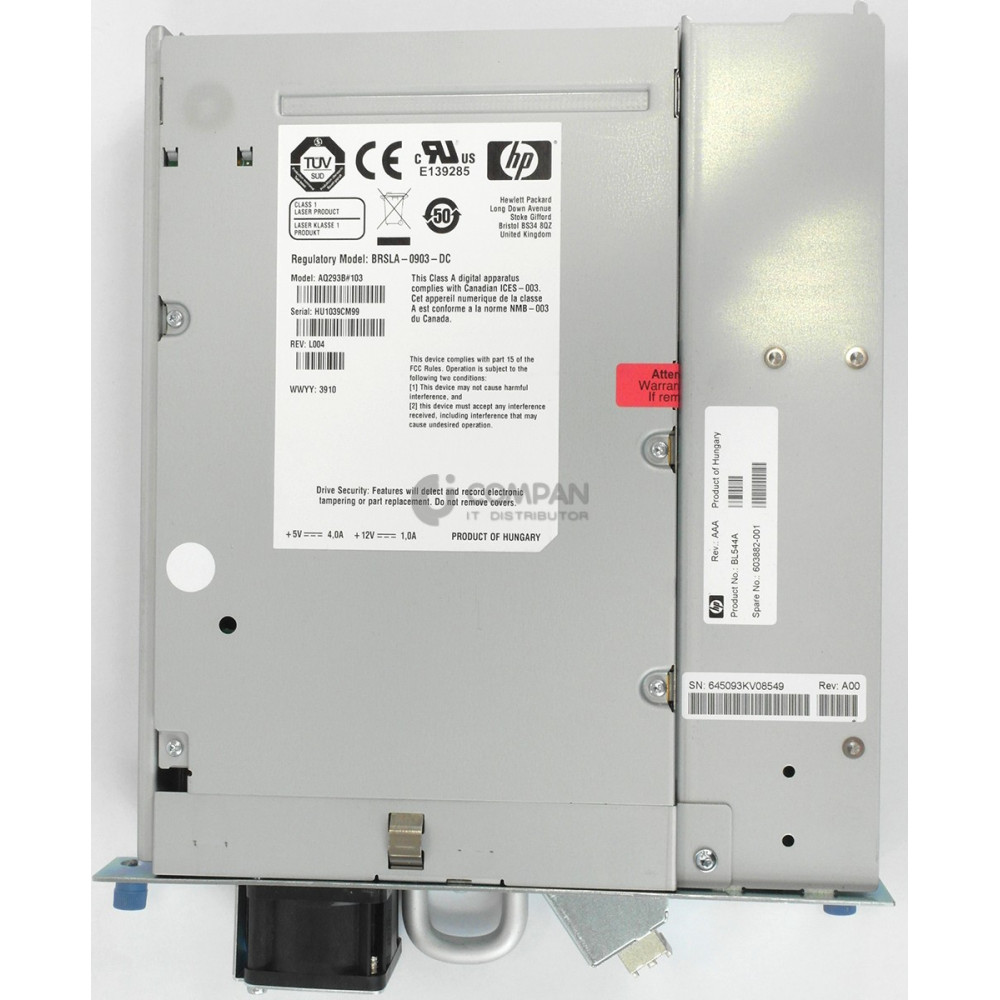 603882-001 HP LTO-5 HH ULTRIUM 3000 8GB FIBRE CHANNEL TAPE DRIVE